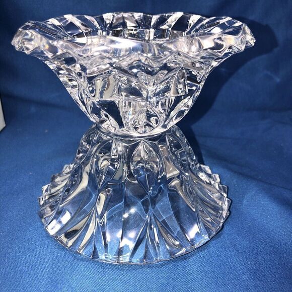Beverly Clark  Collection Candle Holder Cristal 24% Pillar 4x5” 1999 From France - Picture 2 of 11